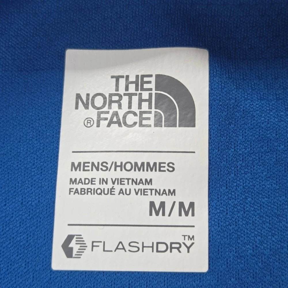 The North Face FlashDry Quarter Zip‎ Pullover Mens Medium Blue Thumbhole Active